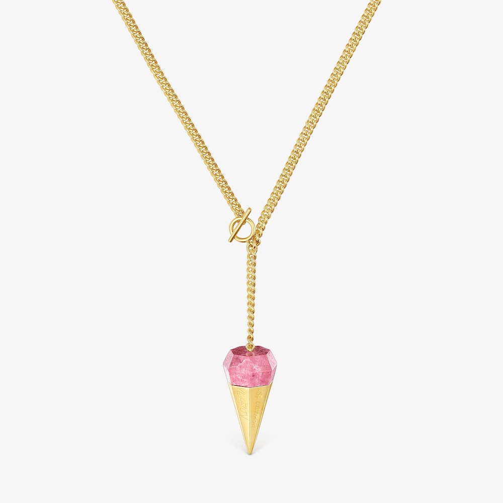 Kr&aacute;tky N&aacute;hrdeln&iacute;k s&nbsp;18&nbsp;kt pozl&aacute;ten&iacute;m na striebre s&nbsp;thulitom LEA COLOMBO X TOUS