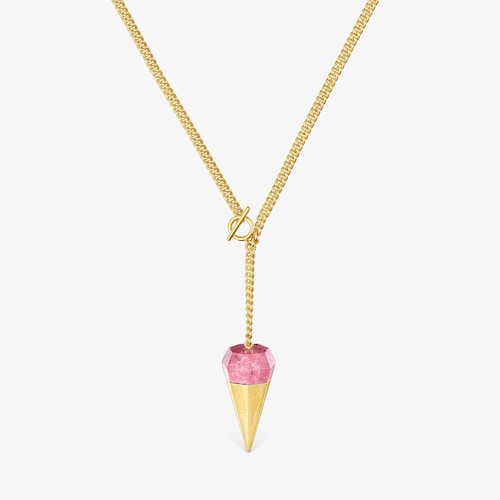 Collar corto con ba&ntilde;o de oro 18 kt sobre plata y thulita TOUS X LEA COLOMBO