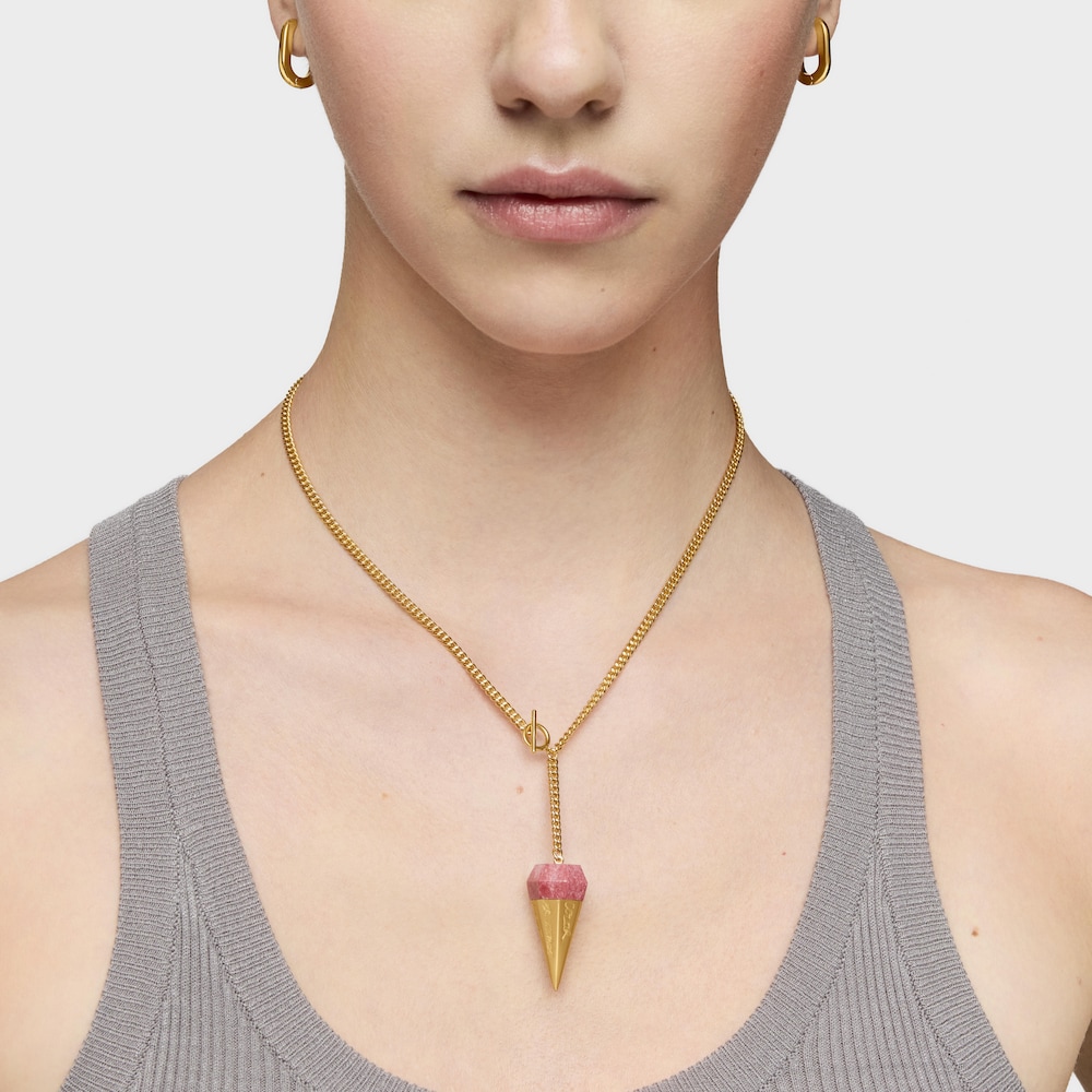 Kr&aacute;tky N&aacute;hrdeln&iacute;k s&nbsp;18&nbsp;kt pozl&aacute;ten&iacute;m na striebre s&nbsp;thulitom LEA COLOMBO X TOUS