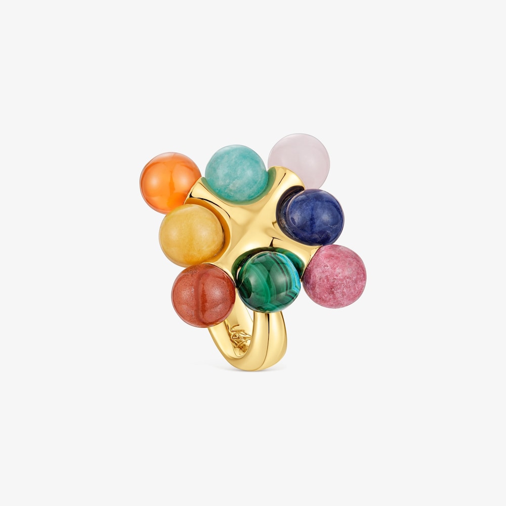 18K gold vermeil Ring with multicolored gemstones TOUS X LEA COLOMBO