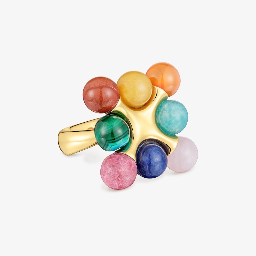 18K gold vermeil Ring with multicolored gemstones TOUS X LEA COLOMBO