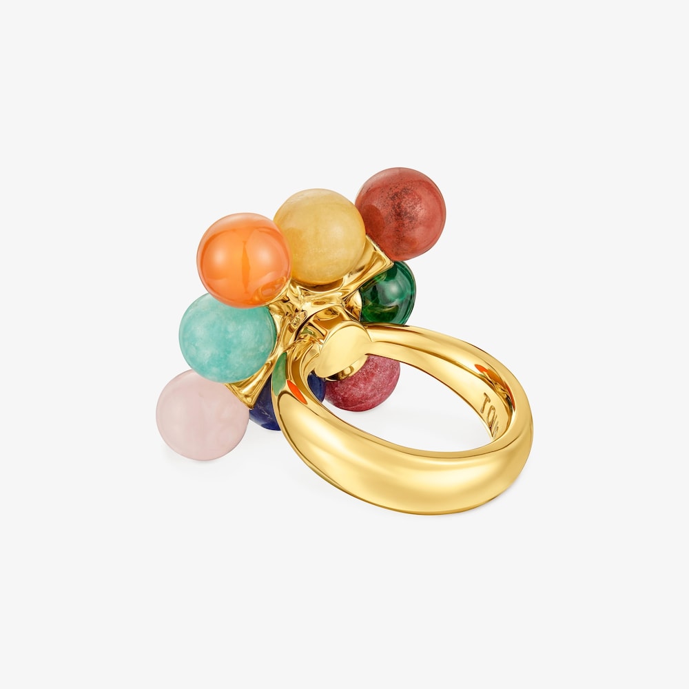 18K gold vermeil Ring with multicolored gemstones TOUS X LEA COLOMBO