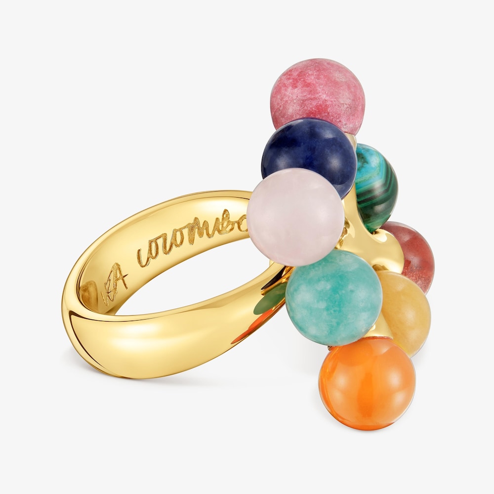 18K gold vermeil Ring with multicolored gemstones TOUS X LEA COLOMBO