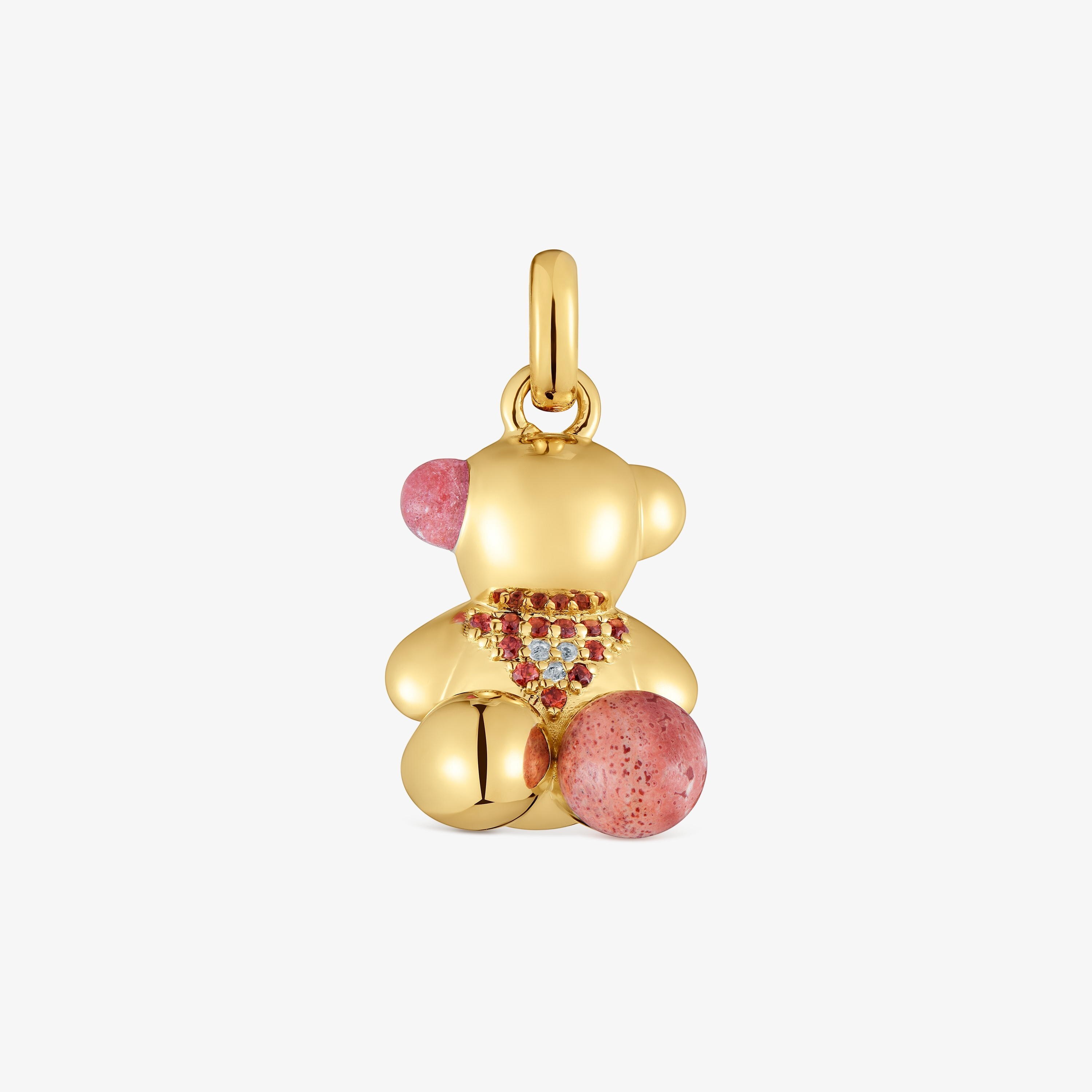 18K gold vermeil love bear Pendant with gemstones TOUS X LEA