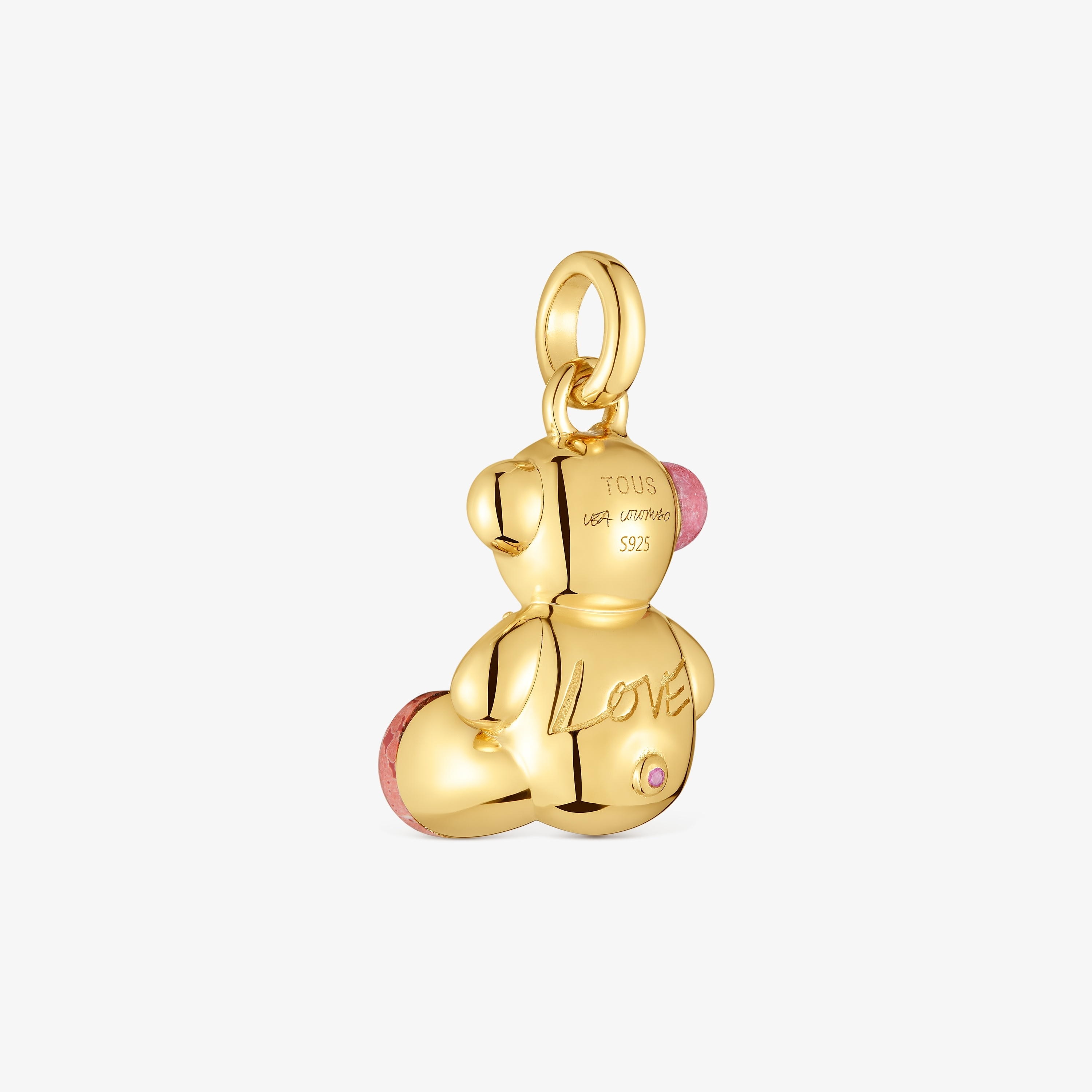 18K gold vermeil love bear Pendant with gemstones TOUS X LEA COLOMBO