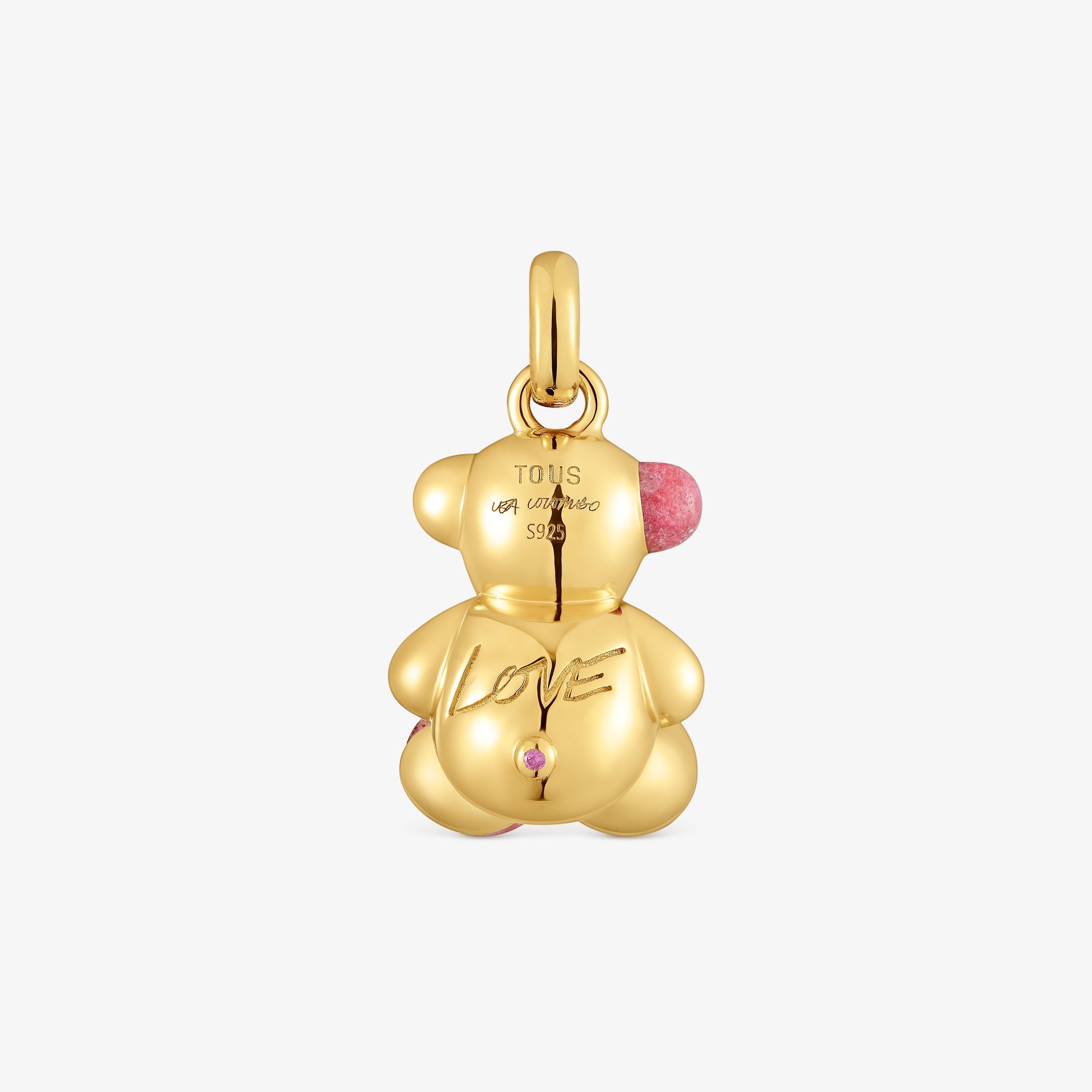 18K gold vermeil love bear Pendant with gemstones TOUS X LEA COLOMBO