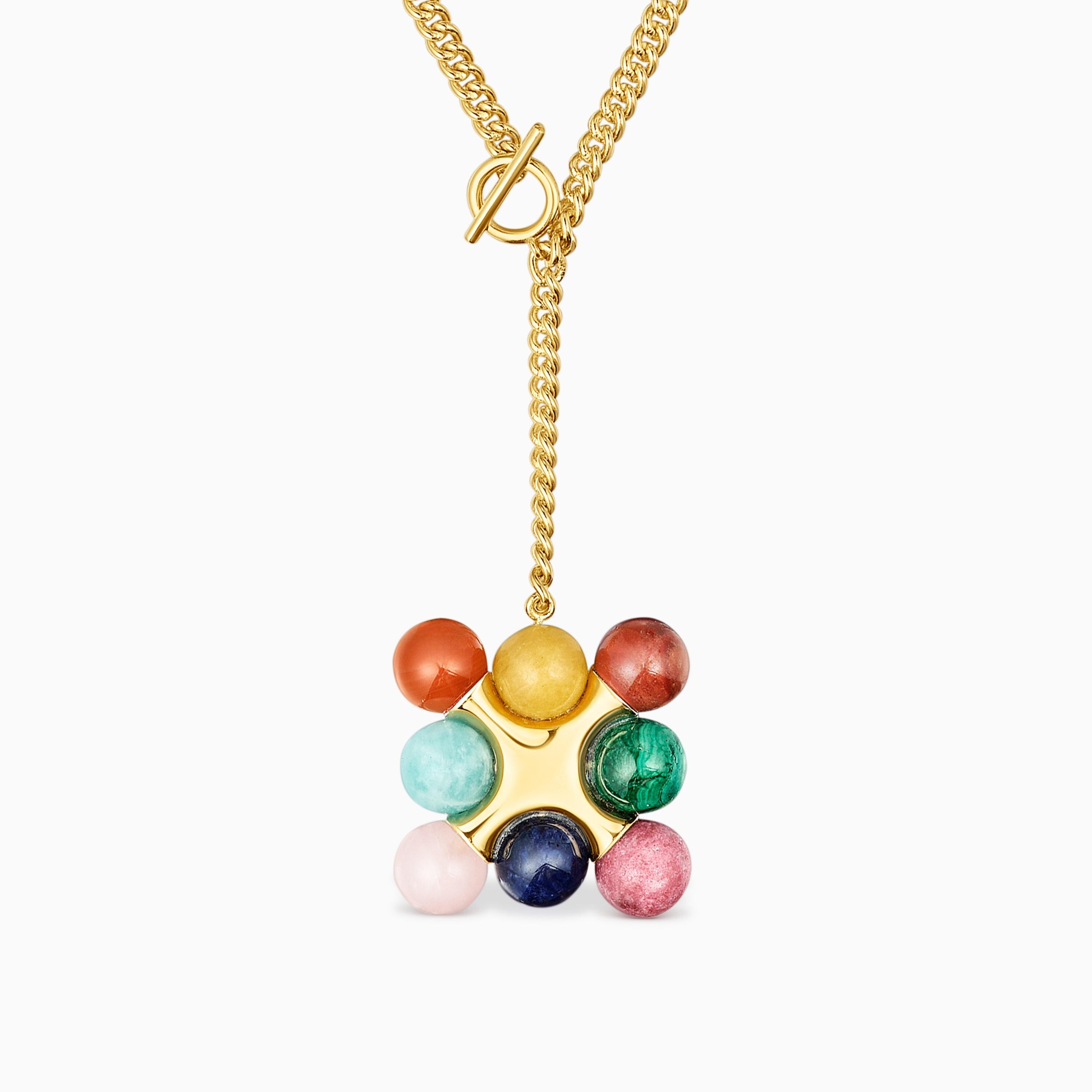 Short 18K gold vermeil Necklace with multicolored gemstones TOUS X LEA COLOMBO