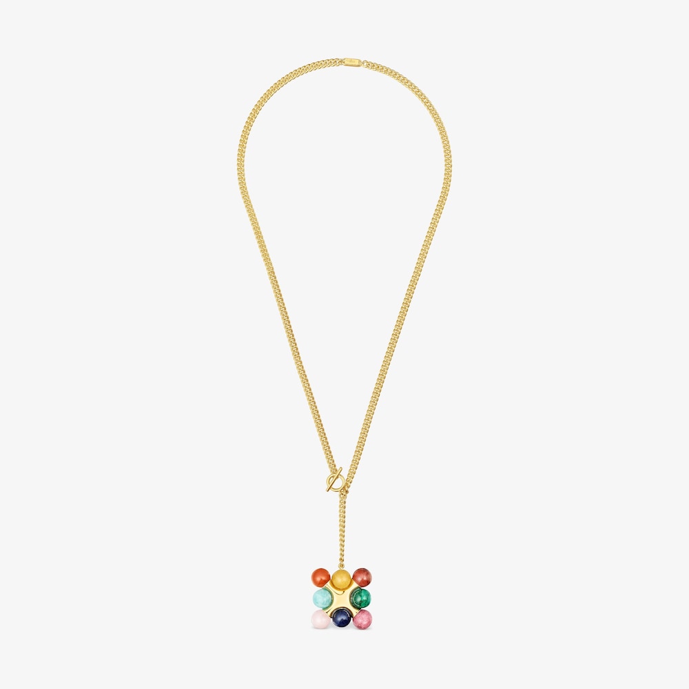 Collar corto con ba&ntilde;o de oro 18 kt sobre plata y multigemas TOUS X LEA COLOMBO