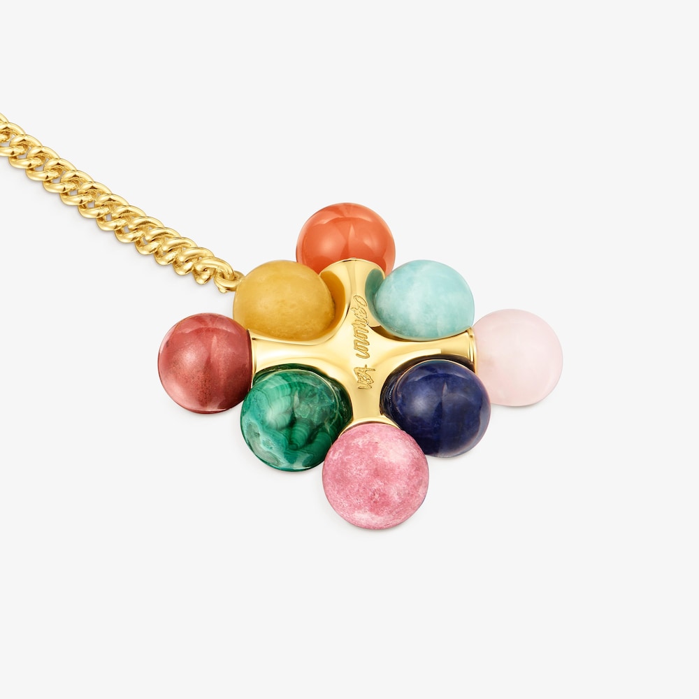 Collar corto con ba&ntilde;o de oro 18 kt sobre plata y multigemas TOUS X LEA COLOMBO