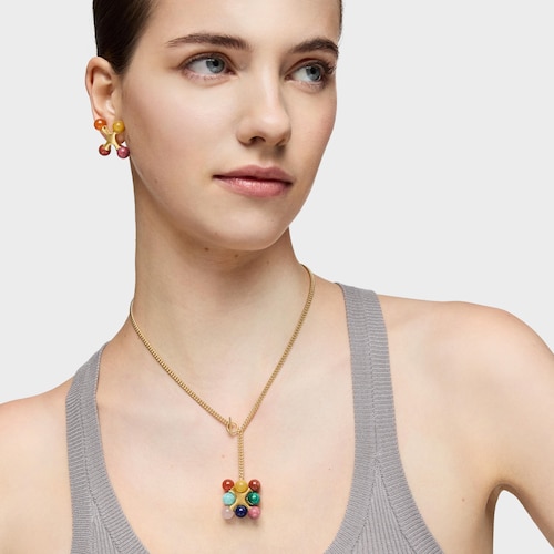 Collar corto con baño de oro 18 kt sobre plata y multigemas TOUS X LEA COLOMBO