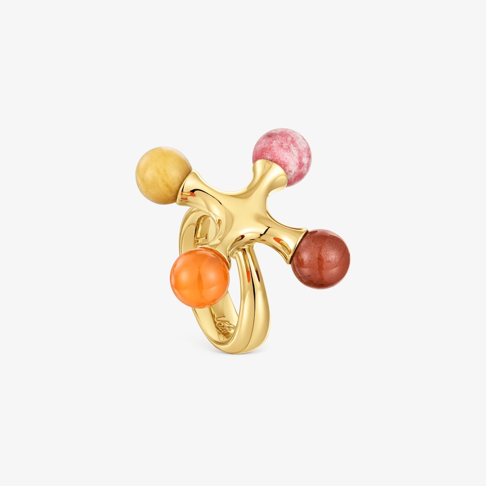 18K gold vermeil Ring with gemstones TOUS X LEA COLOMBO