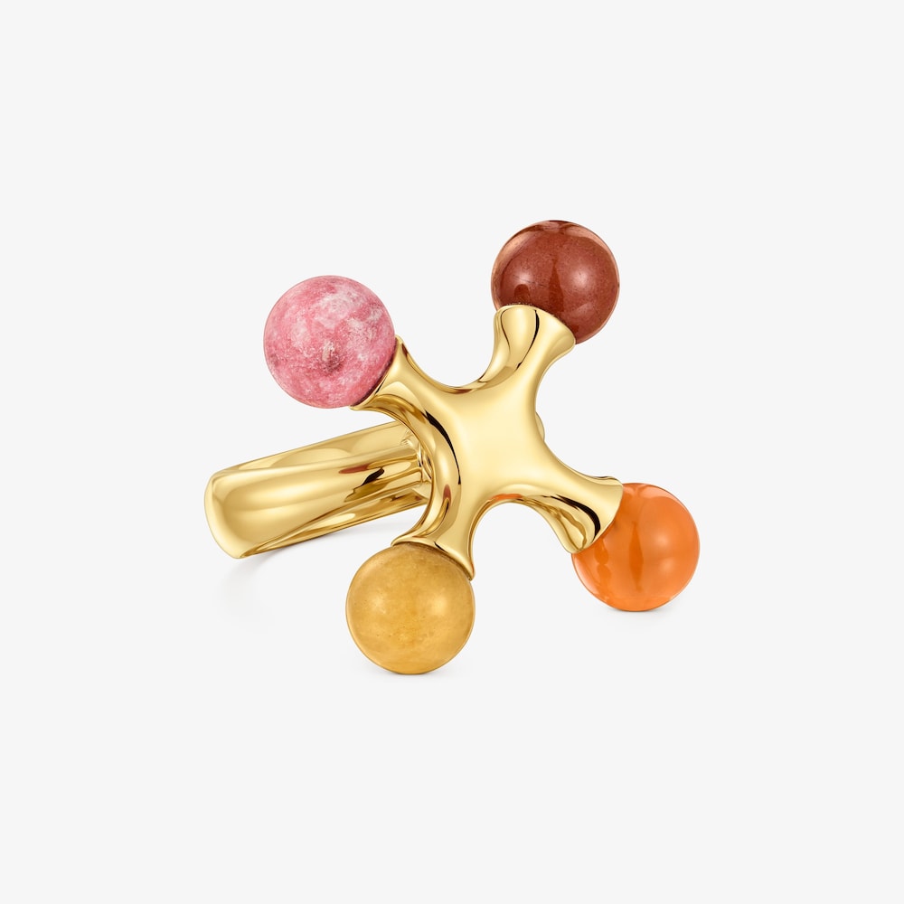 18K gold vermeil Ring with gemstones TOUS X LEA COLOMBO