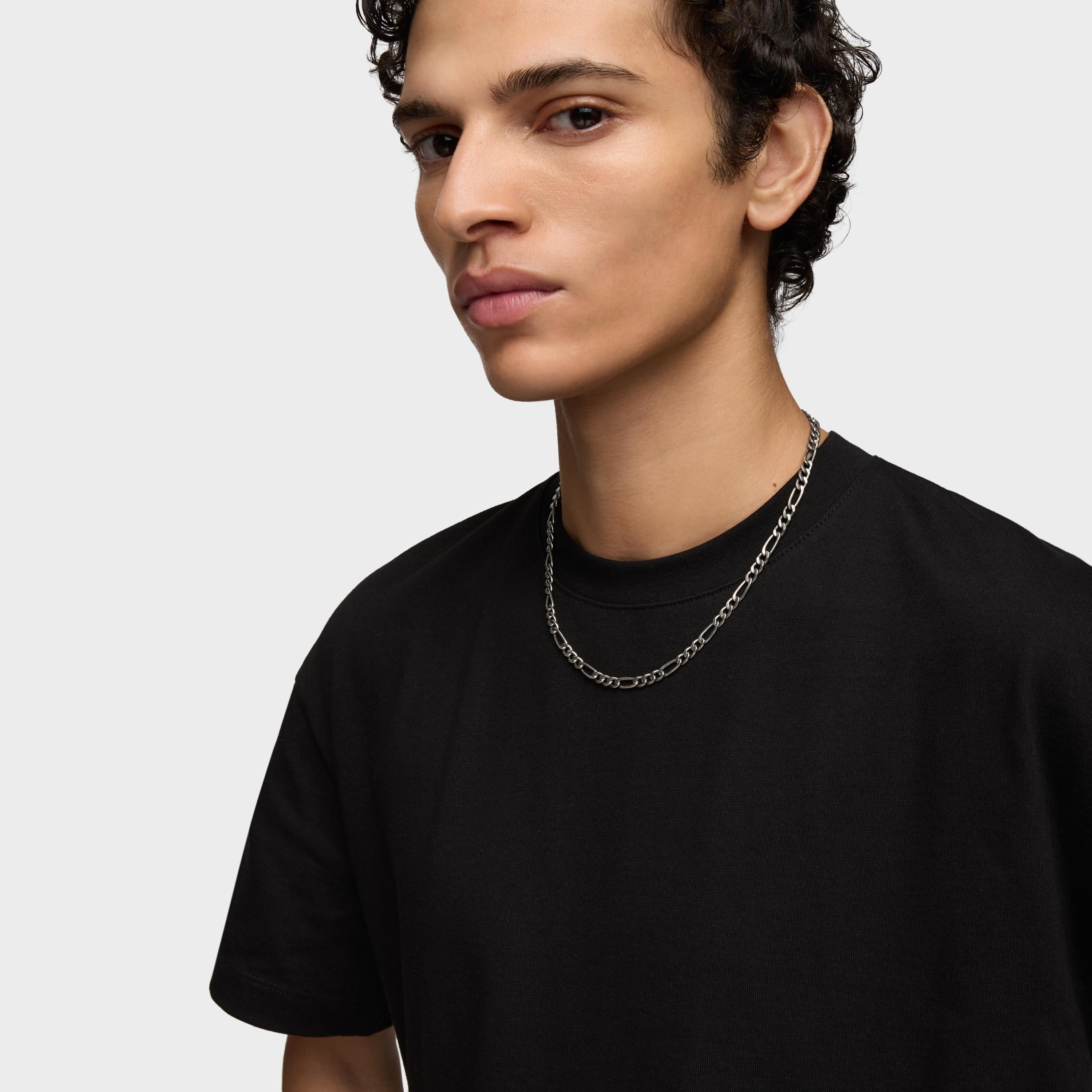 Short aged silver curb chain Necklace TOUS Man