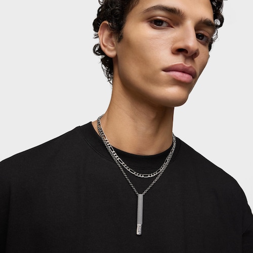 Collar corto cadena barbada de plata envejecida TOUS Man