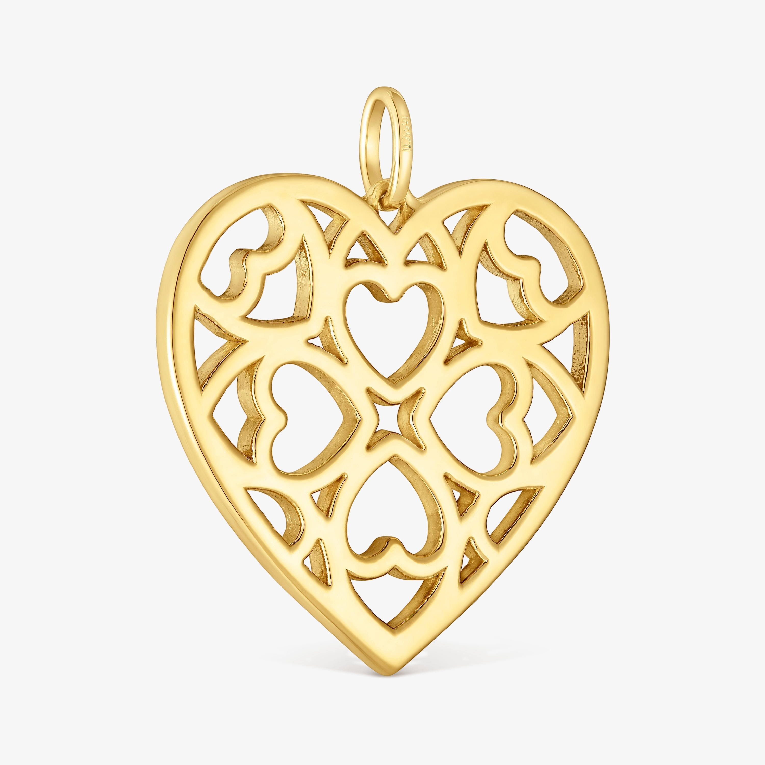 18K gold vermeil heart Pendant Medallions