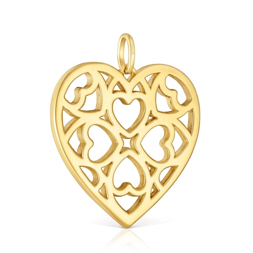 Colgante corazón con baño de oro 18 kt sobre plata Medallions