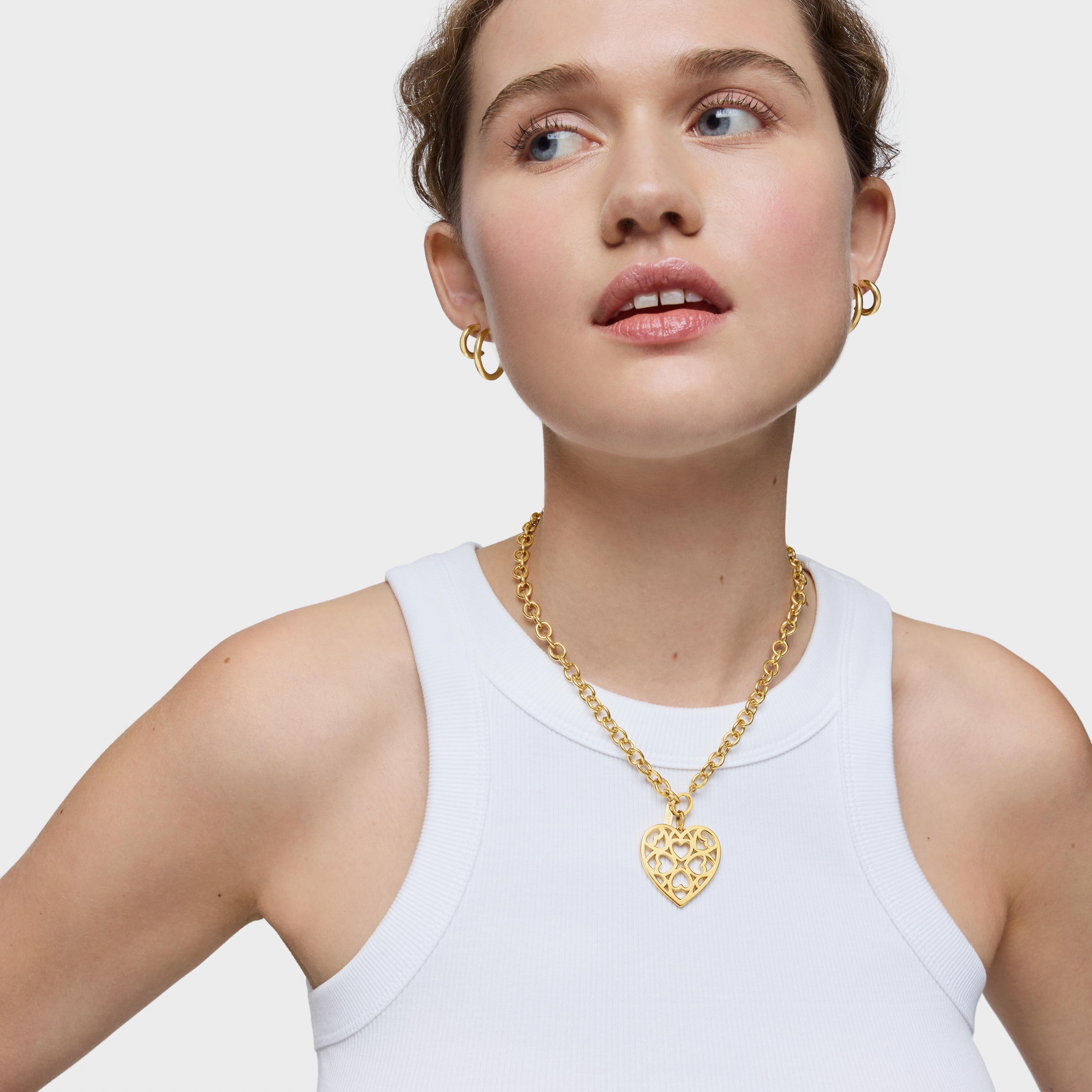 18K gold vermeil heart Pendant Medallions