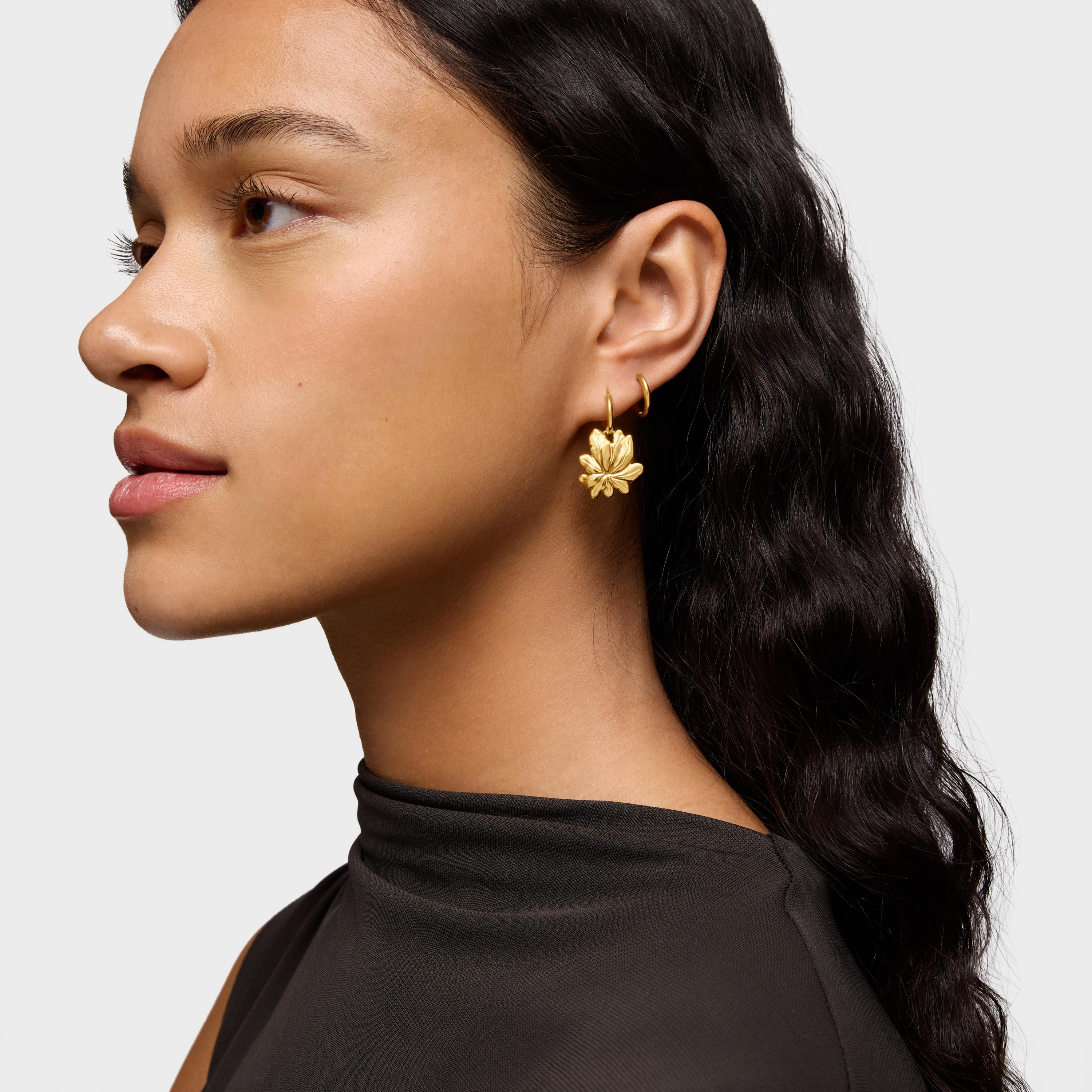 Short 18K gold vermeil Hoop earrings with motif TOUS Yagrumo