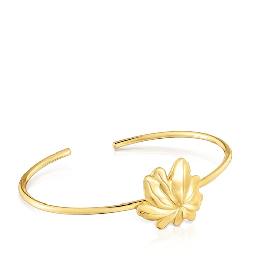 18kt gold plating over silver Bangle with motif Yagrumo