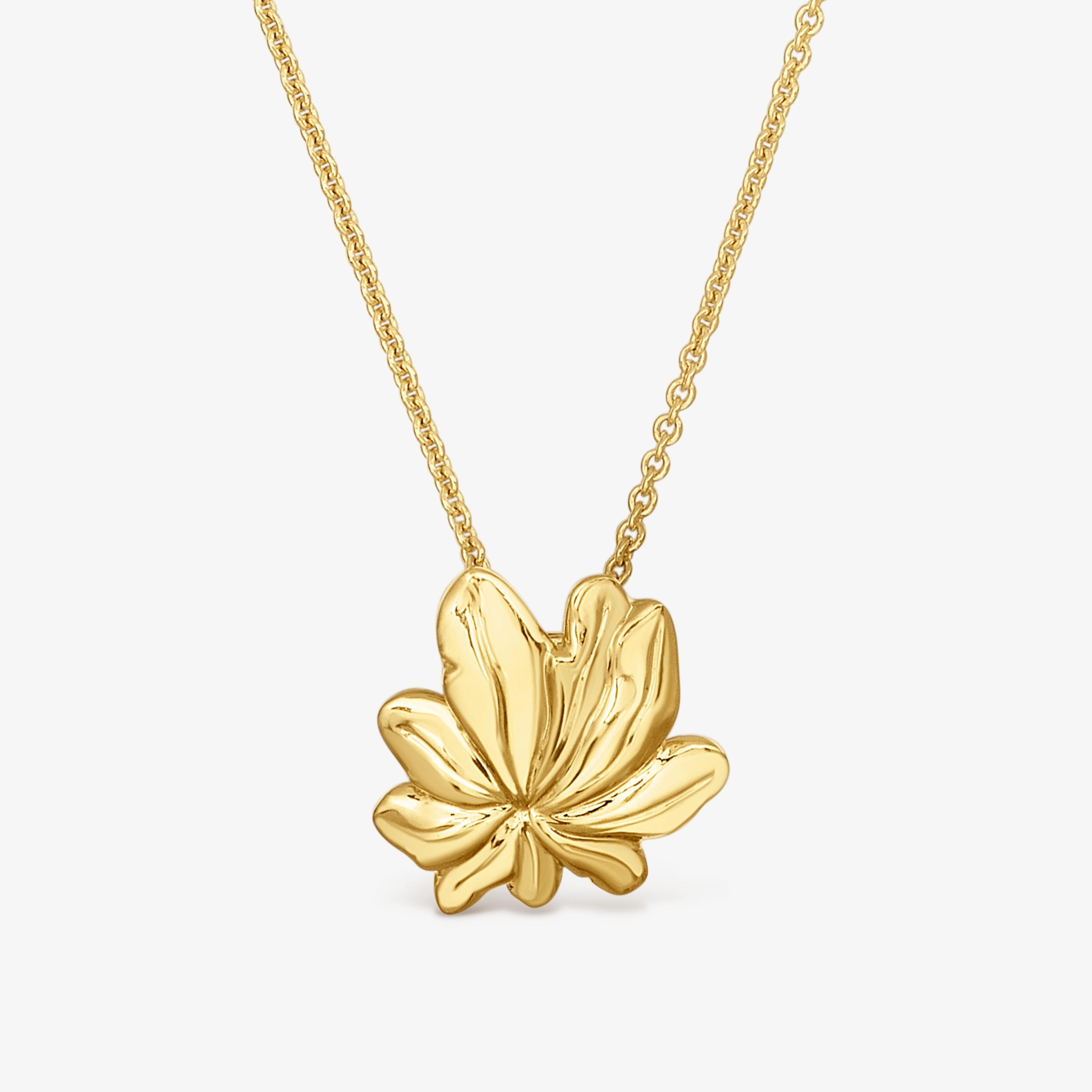 Short 18K gold vermeil Necklace with motif Yagrumo