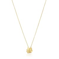 Collar corto con baño de oro 18 kt sobre plata motivo Yagrumo