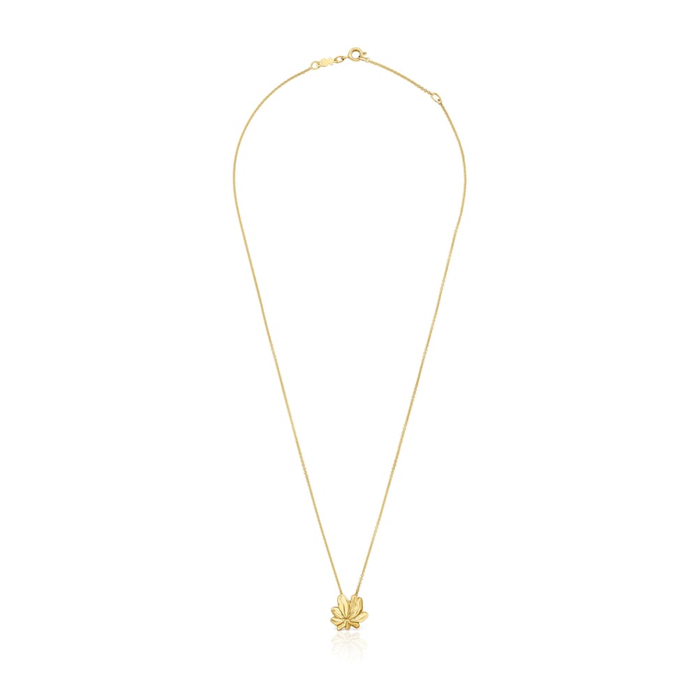 Collar corto con baño de oro 18 kt sobre plata motivo Yagrumo image number 1