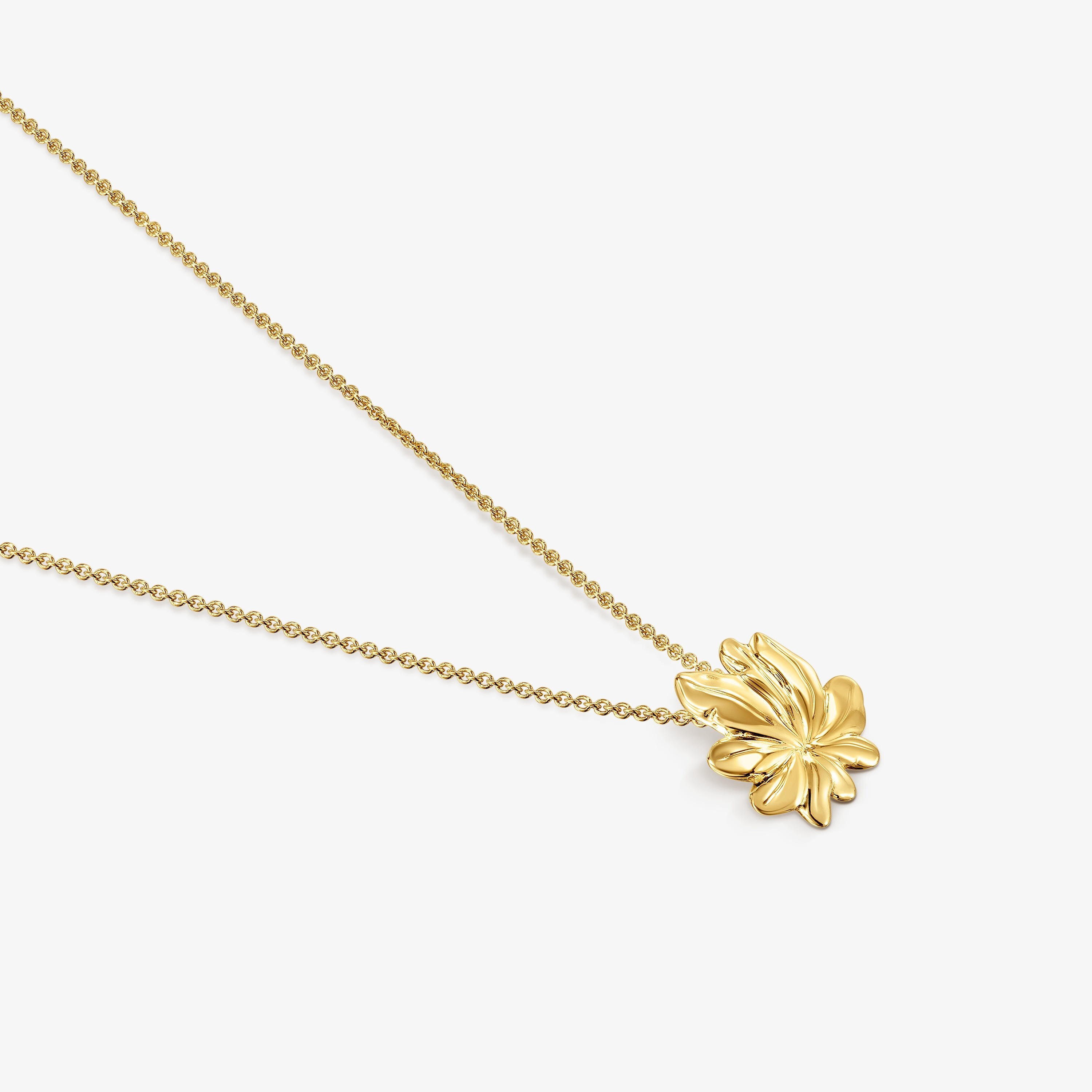 Short 18K gold vermeil Necklace with motif Yagrumo