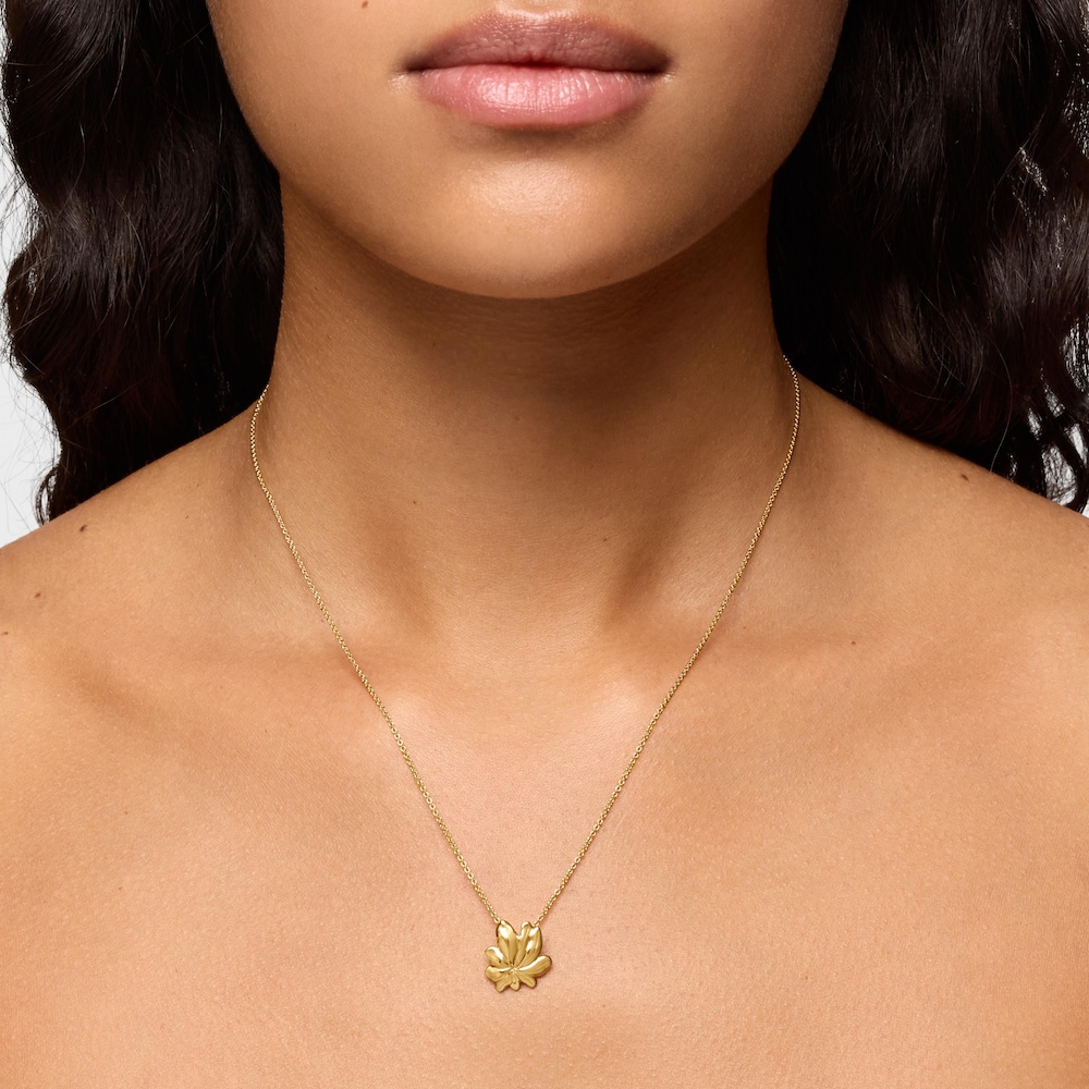 Short 18K gold vermeil Necklace with motif Yagrumo