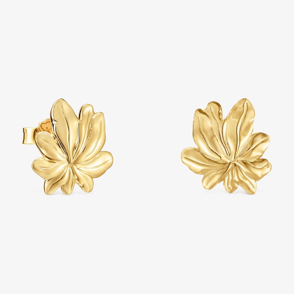 18K gold vermeil Earrings with motif Yagrumo