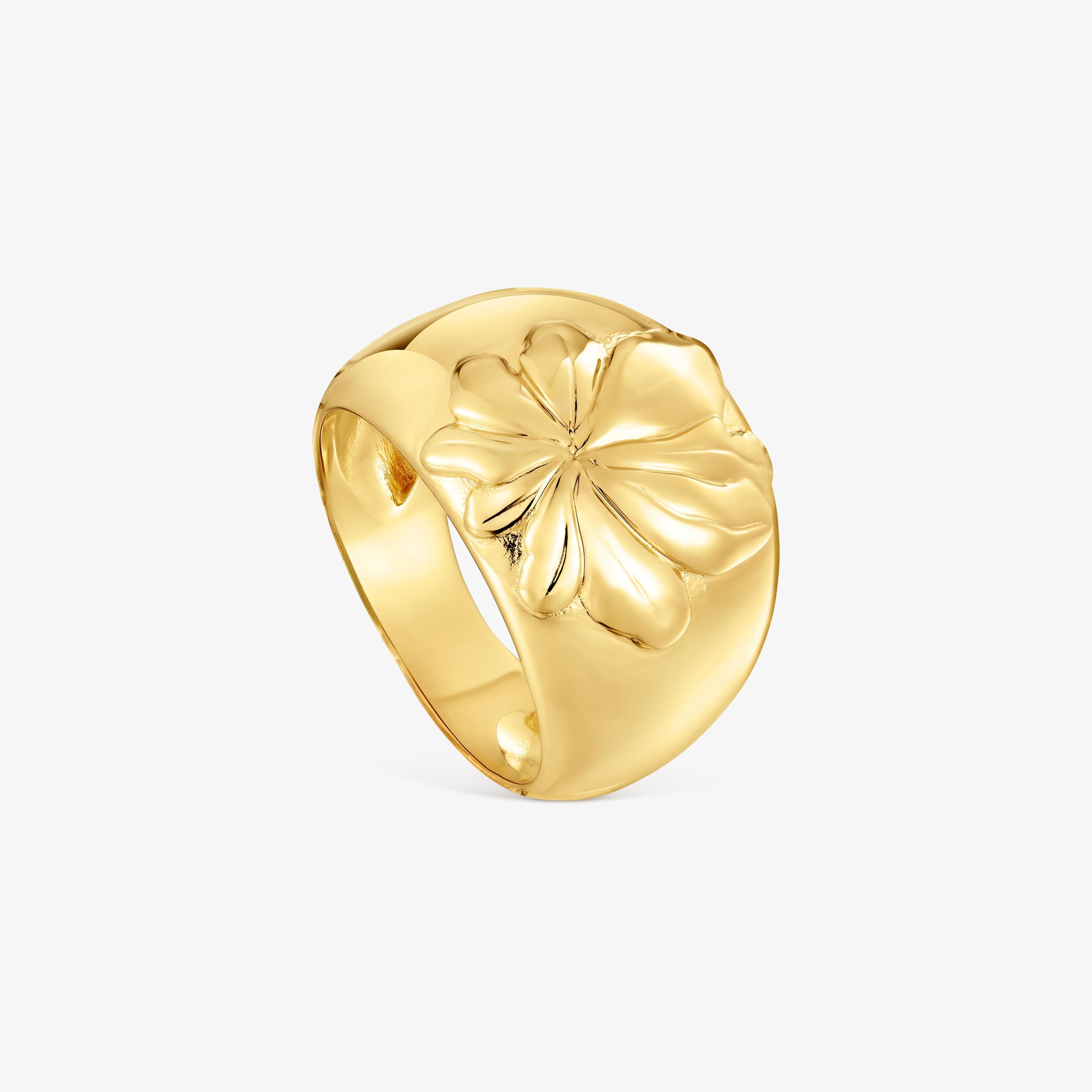 18K gold vermeil signet Ring with motif Yagrumo
