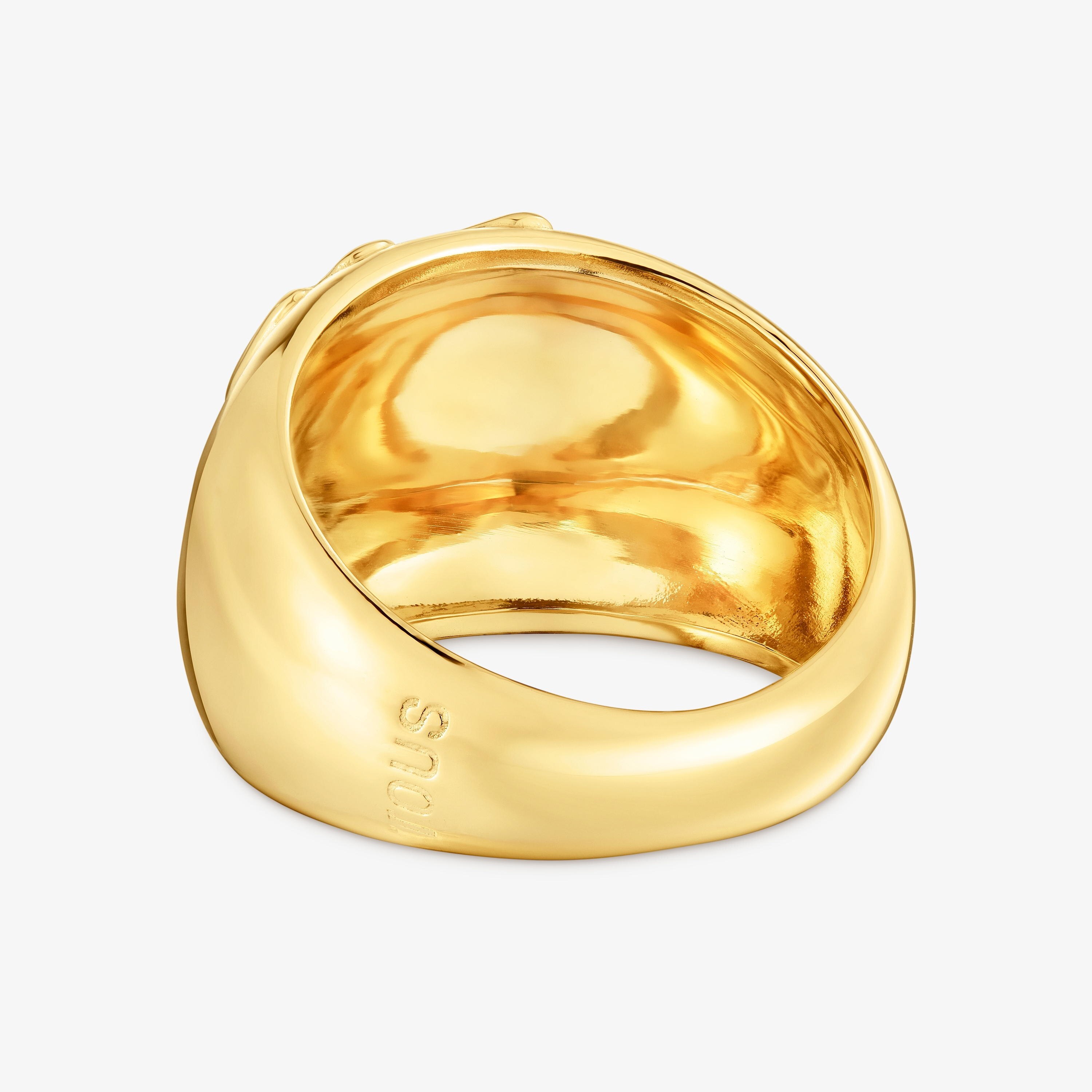 18K gold vermeil signet Ring with motif Yagrumo