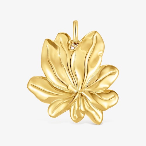 Colgante con ba&ntilde;o de oro 18 kt sobre plata motivo Yagrumo