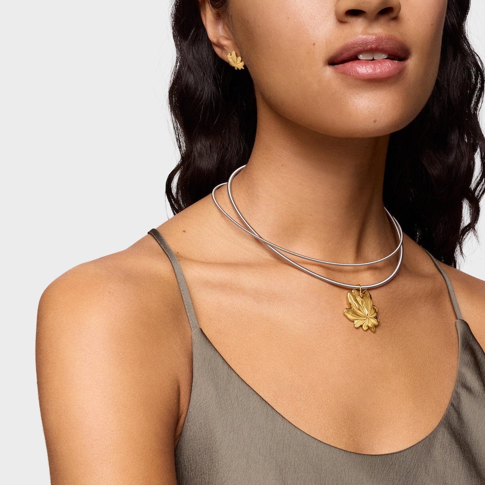 18K gold vermeil Pendant with motif Yagrumo