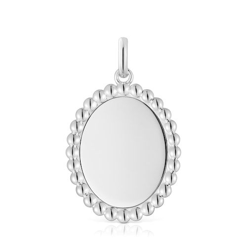 Colgante medalla de plata Basics