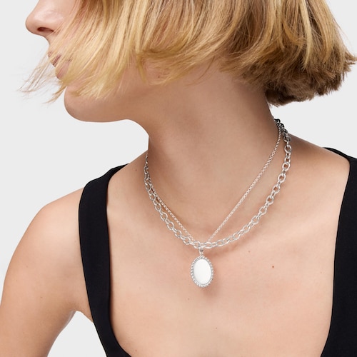 Colgante medalla de plata Basics