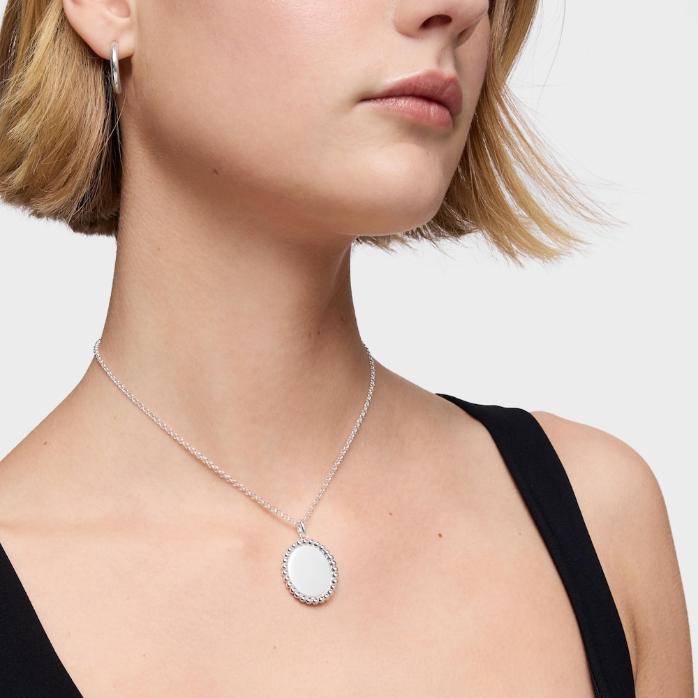 Pendentif m&eacute;daille en argent Basics