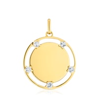 18kt gold plating over silver medallion Pendant with topazes TOUS Basics