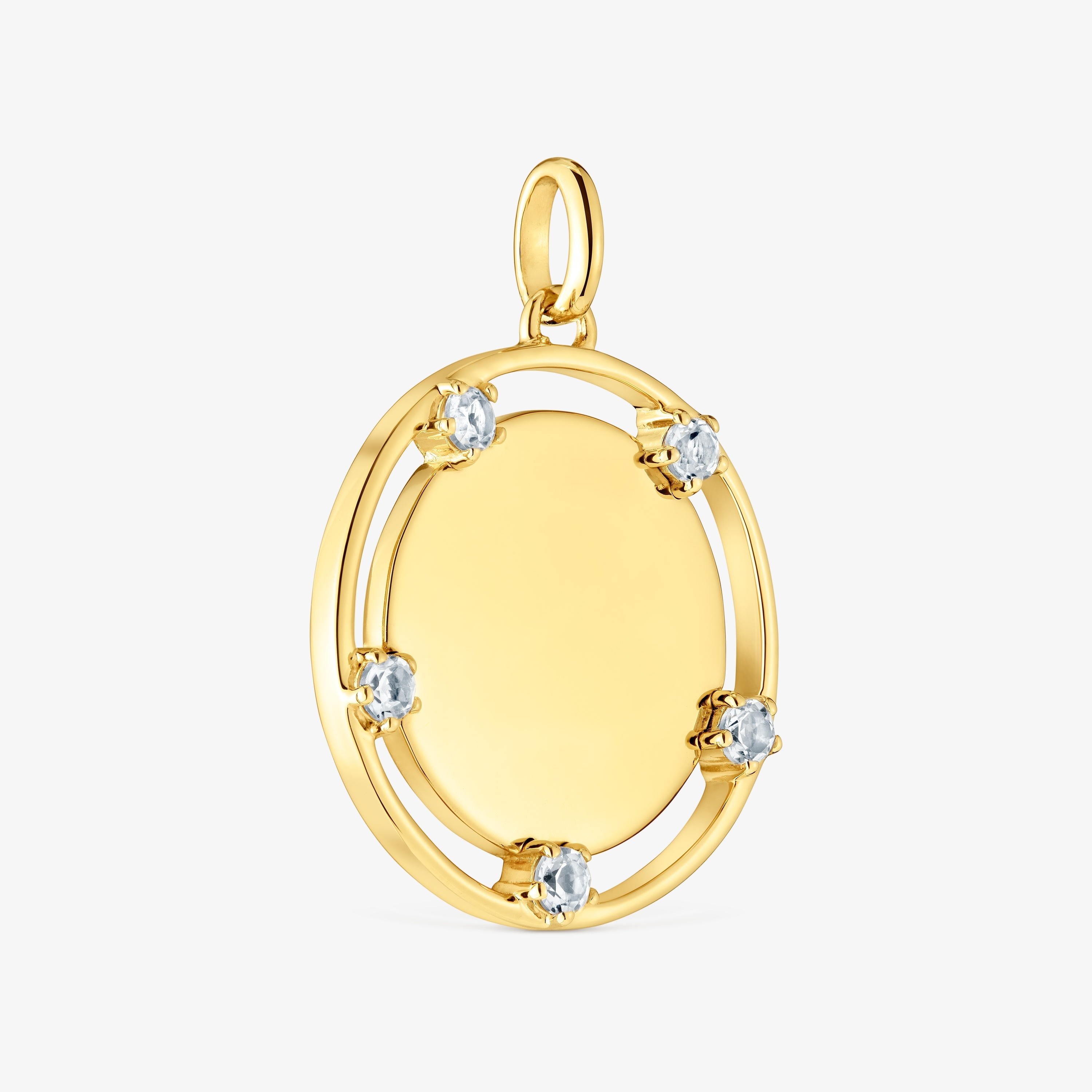 18K gold vermeil medallion Pendant with topazes TOUS Basics