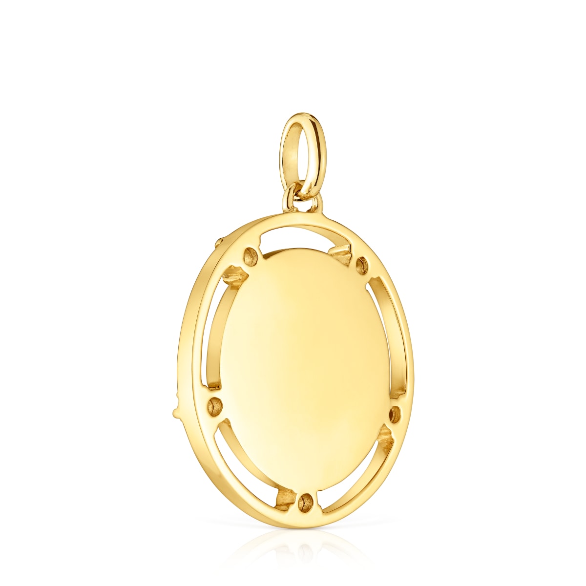 18kt gold plating over silver medallion Pendant with topazes TOUS Basics