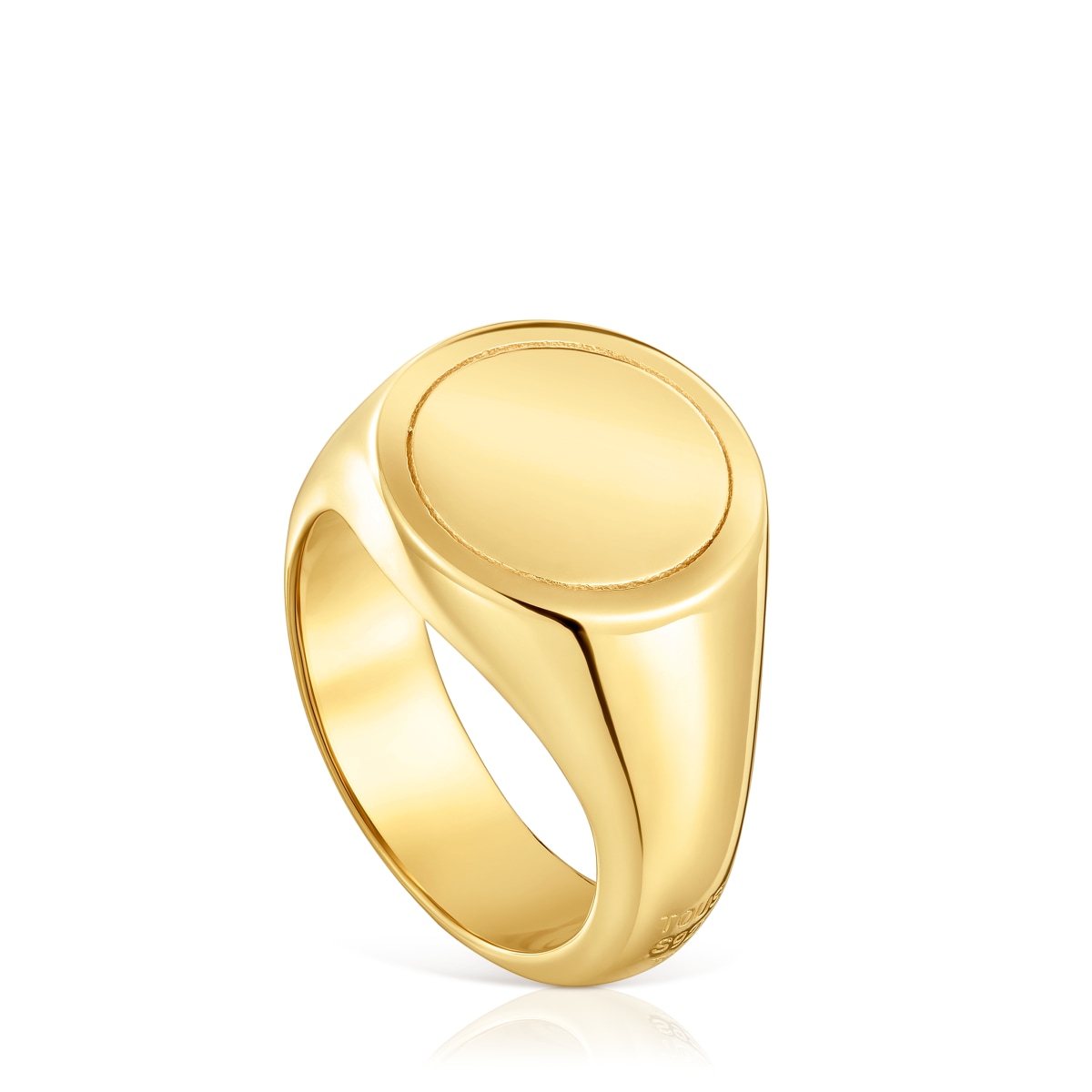 14mm 18kt gold plating over silver Signet ring TOUS Basics