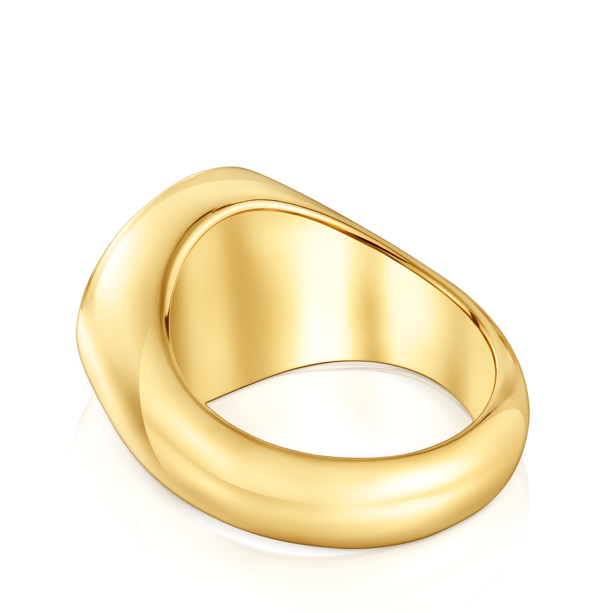 14mm 18kt gold plating over silver Signet ring TOUS Basics