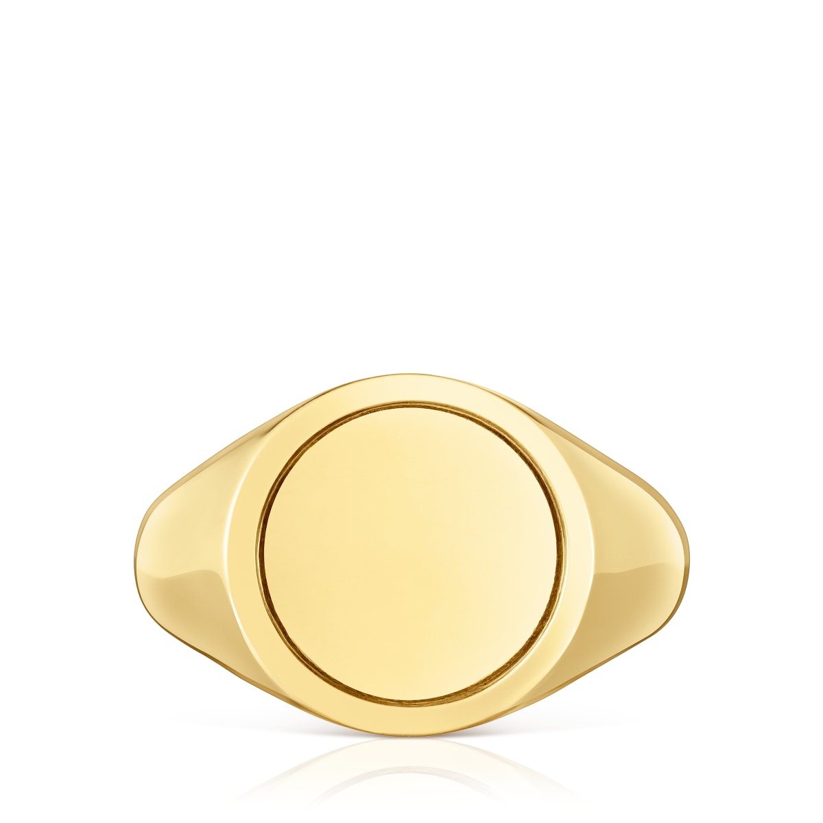 14mm 18kt gold plating over silver Signet ring TOUS Basics