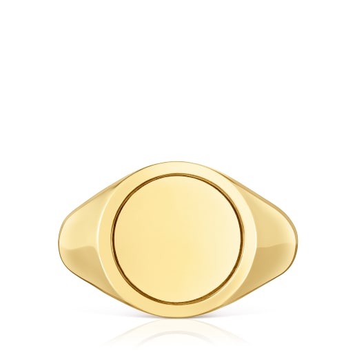14mm 18K gold vermeil Signet ring TOUS Basics