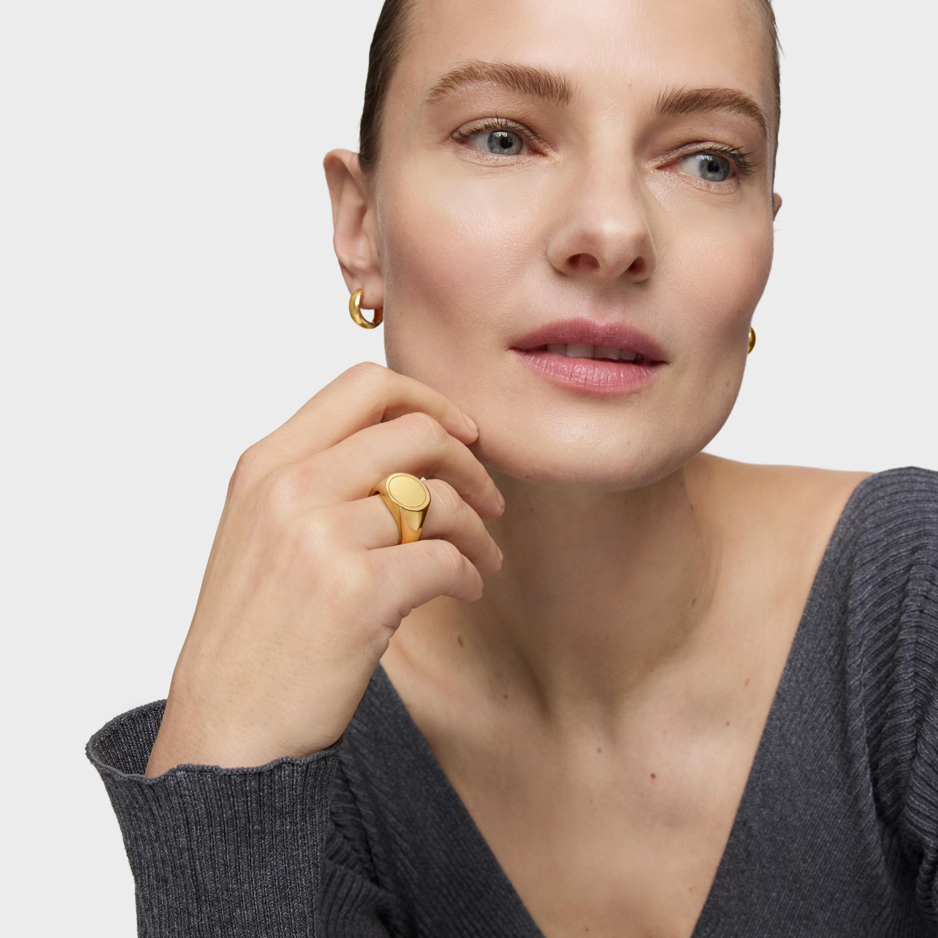 14mm 18K gold vermeil Signet ring TOUS Basics