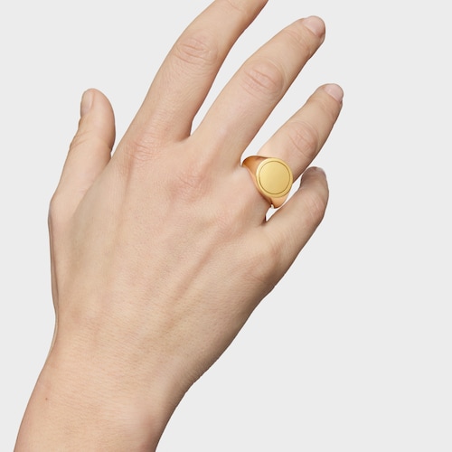 Anillo sello con baño de oro 18 kt sobre plata 14 mm TOUS Basics