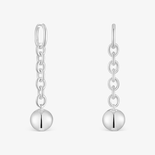 Pendientes largos de plata Plump