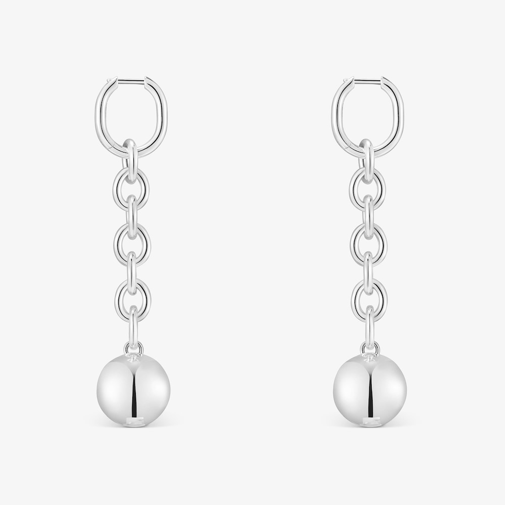 Pendientes largos de plata Plump
