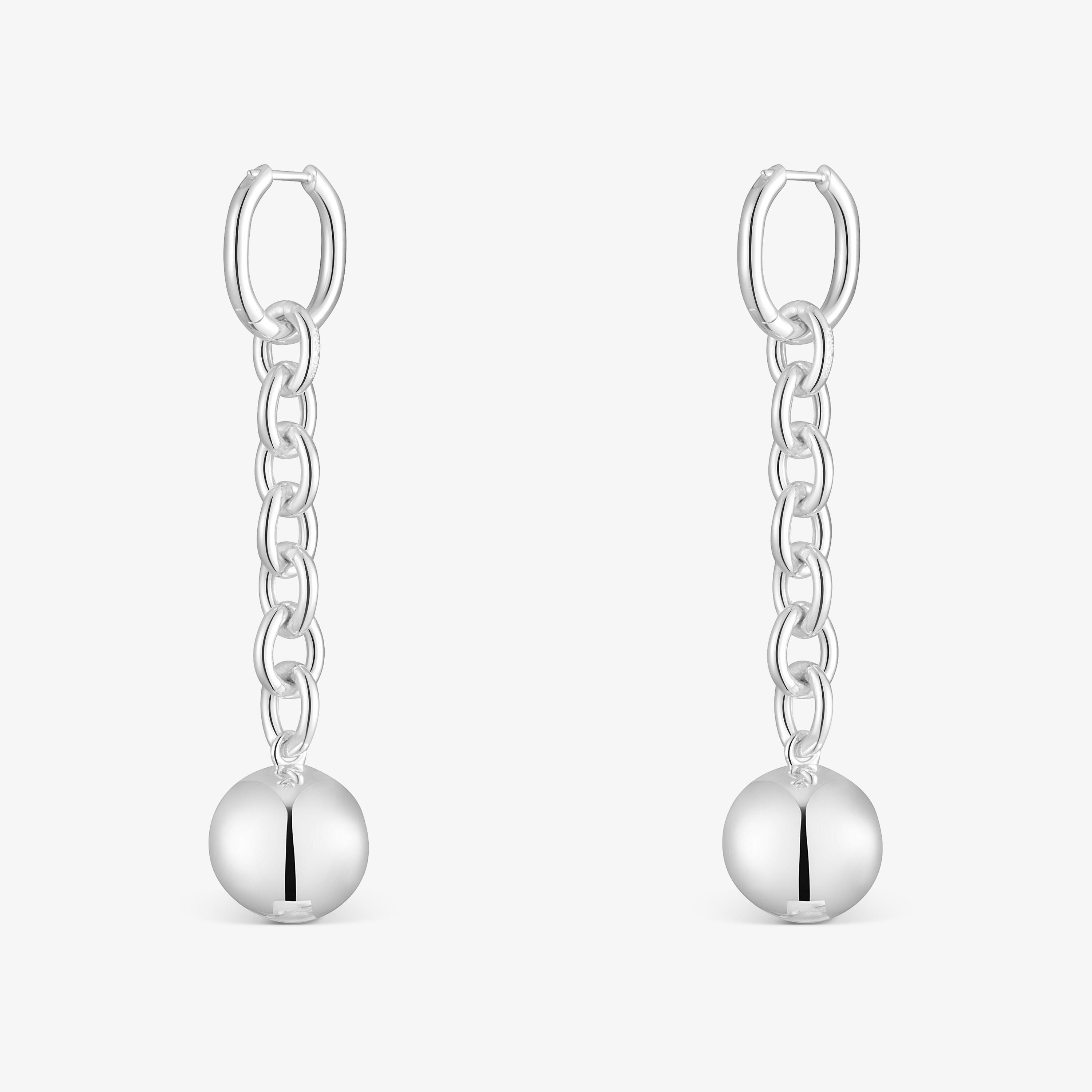 Long silver Earrings Plump
