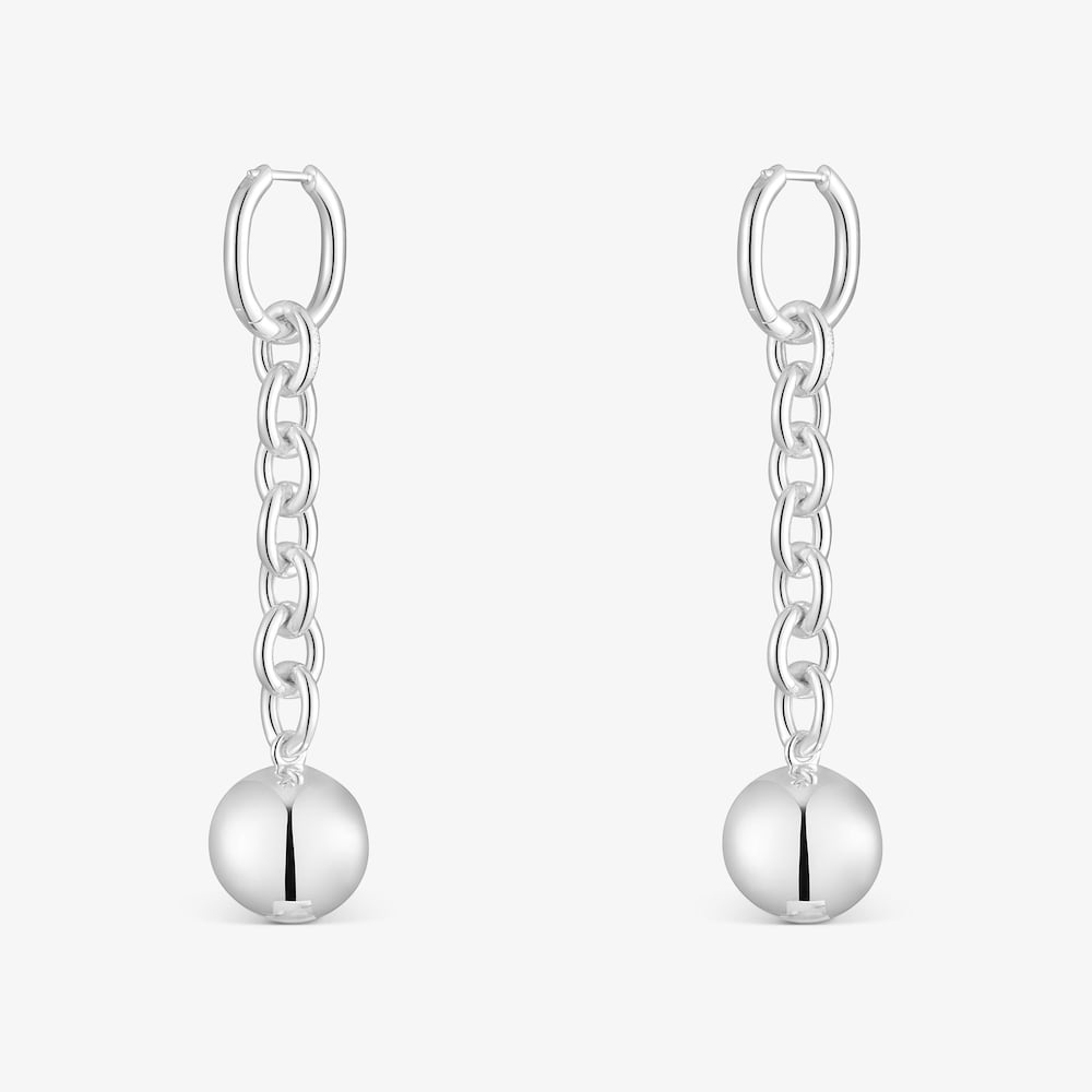 Pendientes largos de plata Plump