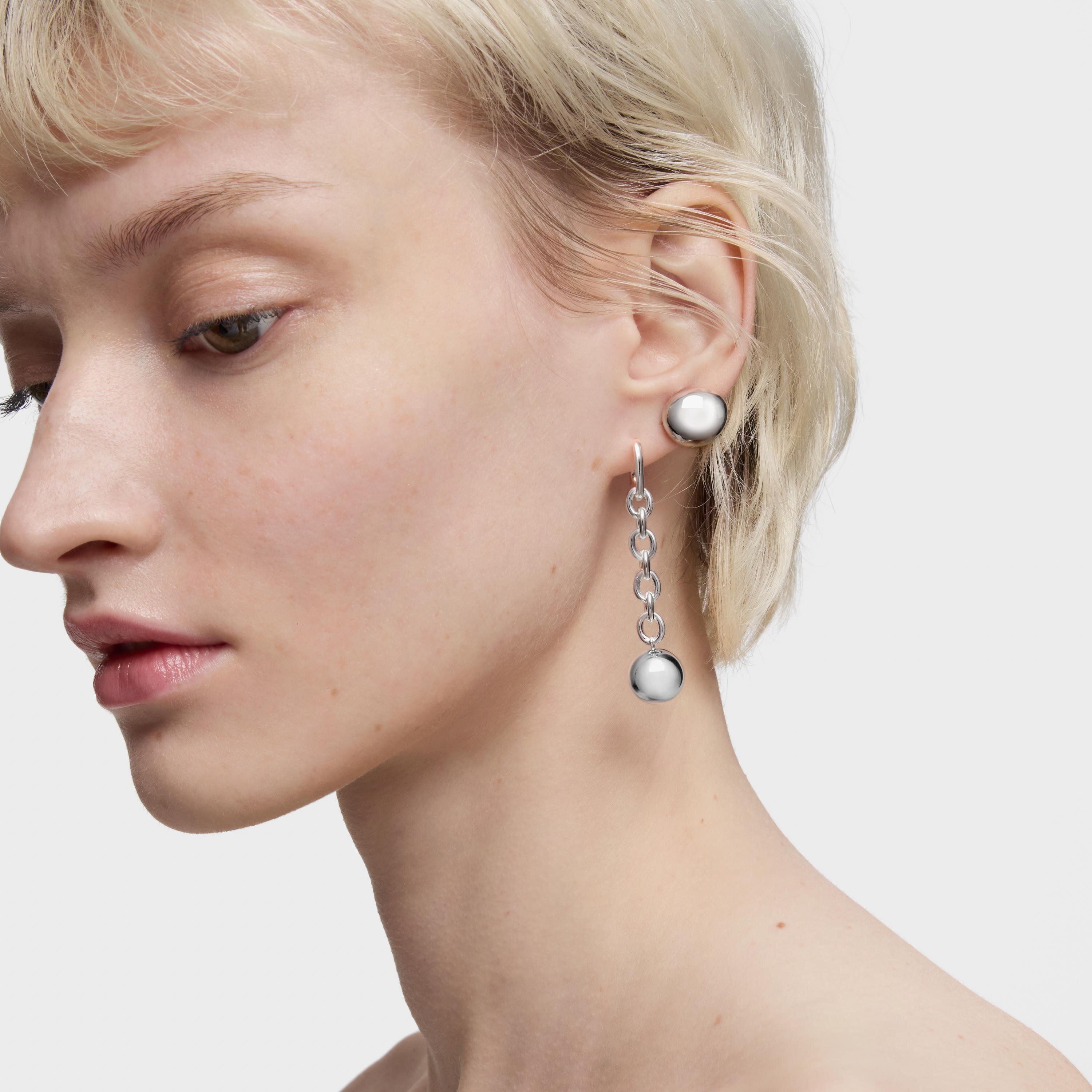 Long silver Earrings Plump